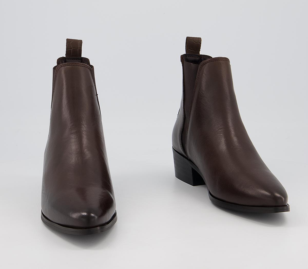 Office Articulate Low Point Chelsea Western Boots Office Articulate Low Point Chelsea Western Boots Dark Chocolate Leather