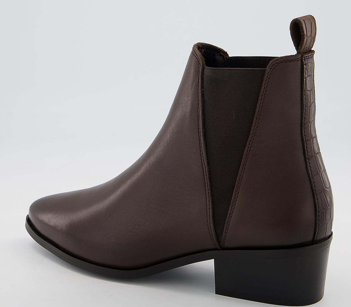 Office Articulate Low Point Chelsea Western Boots Office Articulate Low Point Chelsea Western Boots Dark Chocolate Leather