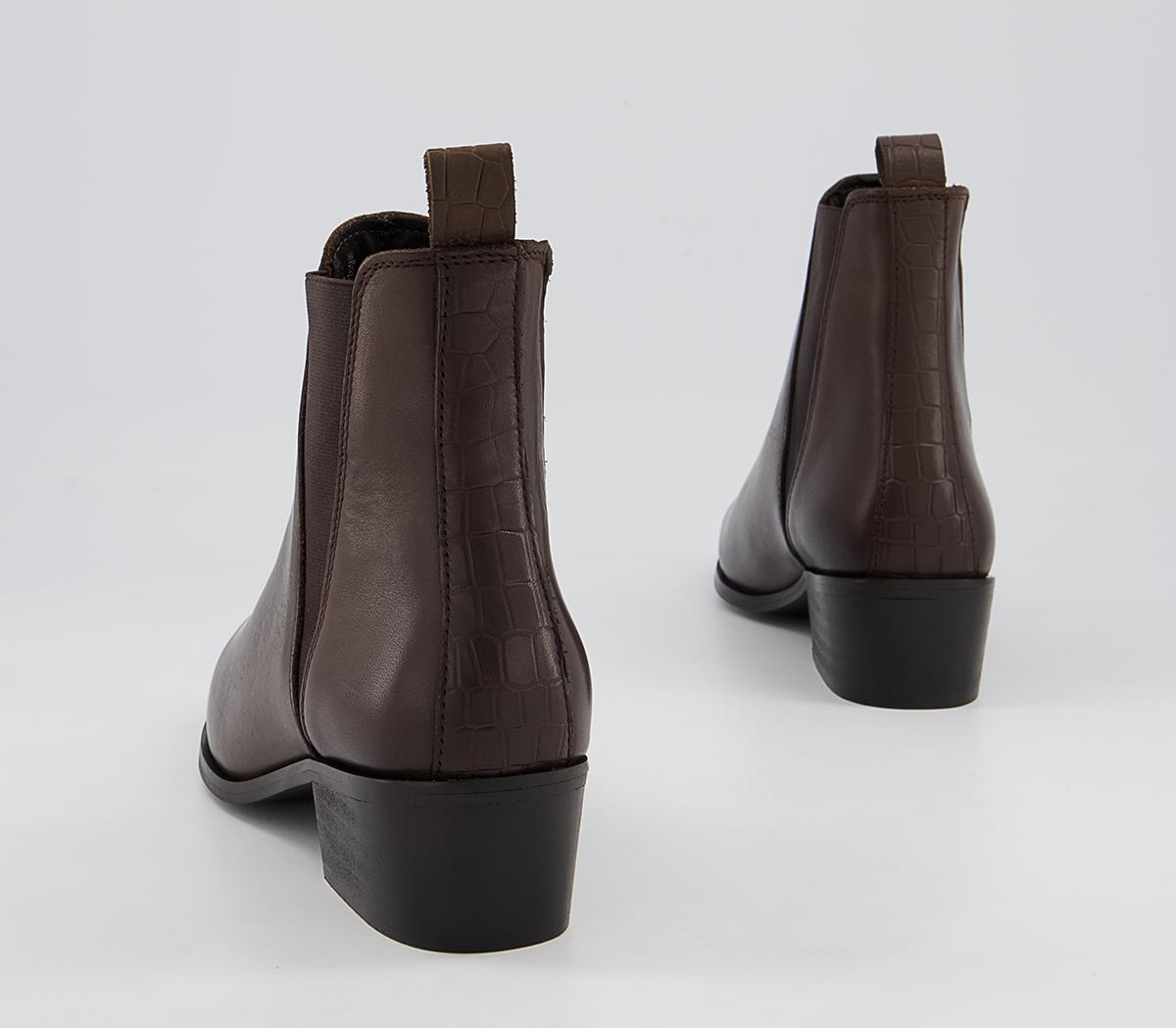 Office Articulate Low Point Chelsea Western Boots Office Articulate Low Point Chelsea Western Boots Dark Chocolate Leather