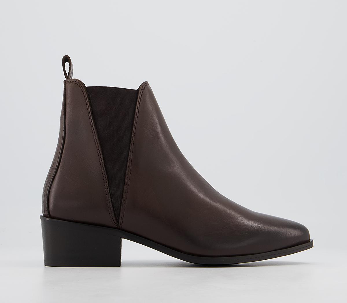 Office Articulate Low Point Chelsea Western Boots Office Articulate Low Point Chelsea Western Boots Dark Chocolate Leather