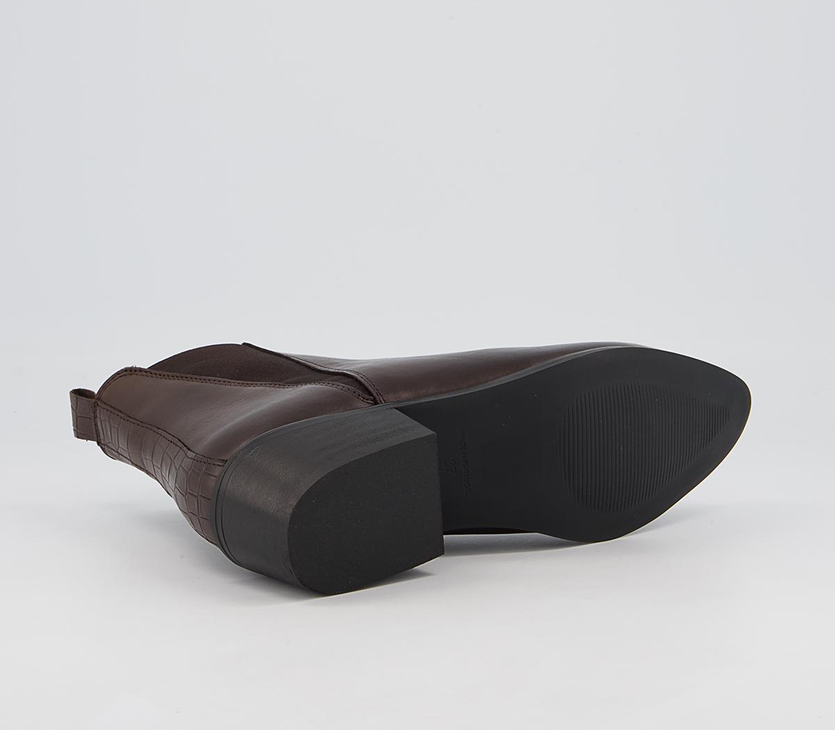 Office Articulate Low Point Chelsea Western Boots Office Articulate Low Point Chelsea Western Boots Dark Chocolate Leather