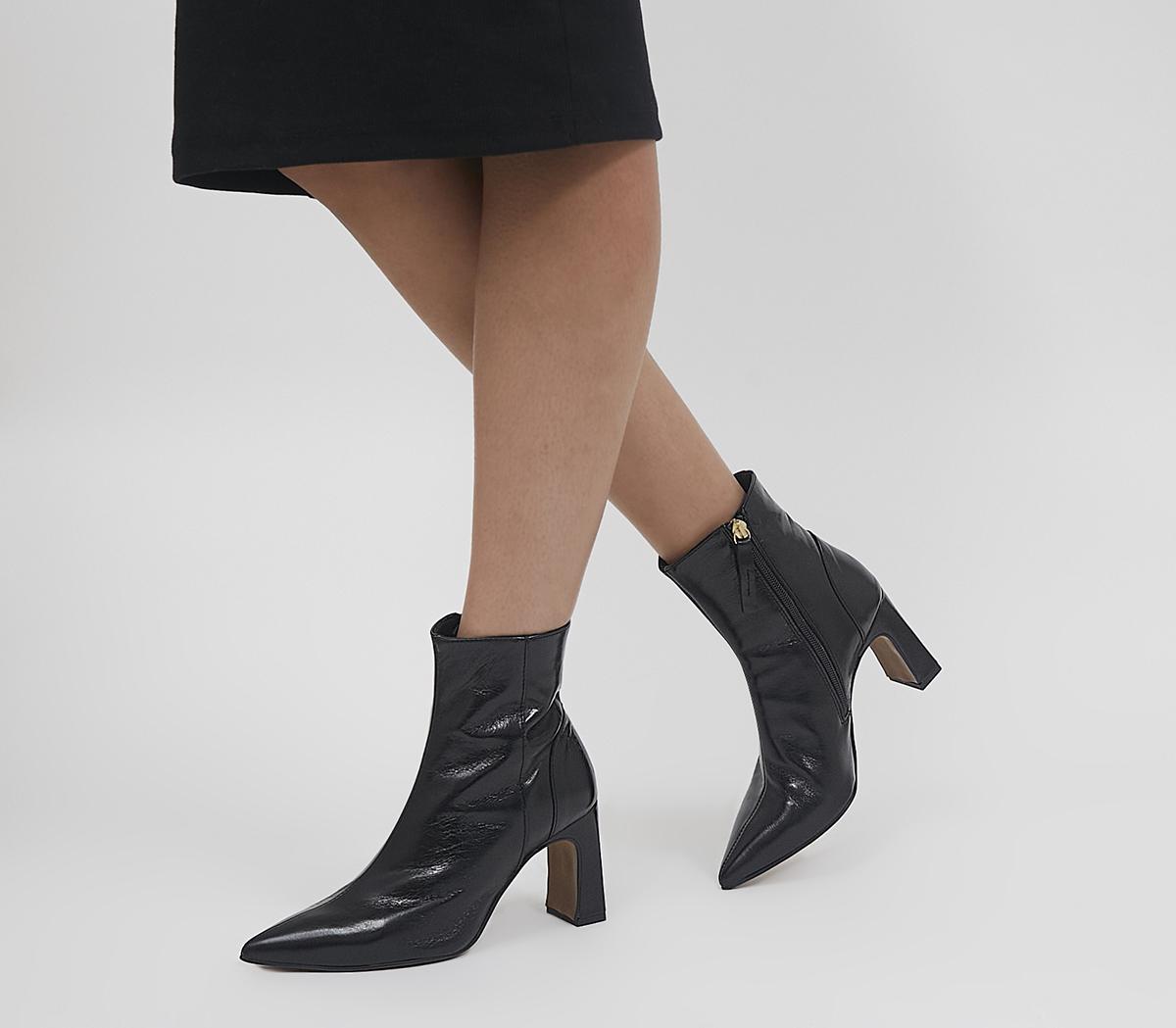 OfficeAster Heeled Point BootsBlack Leather