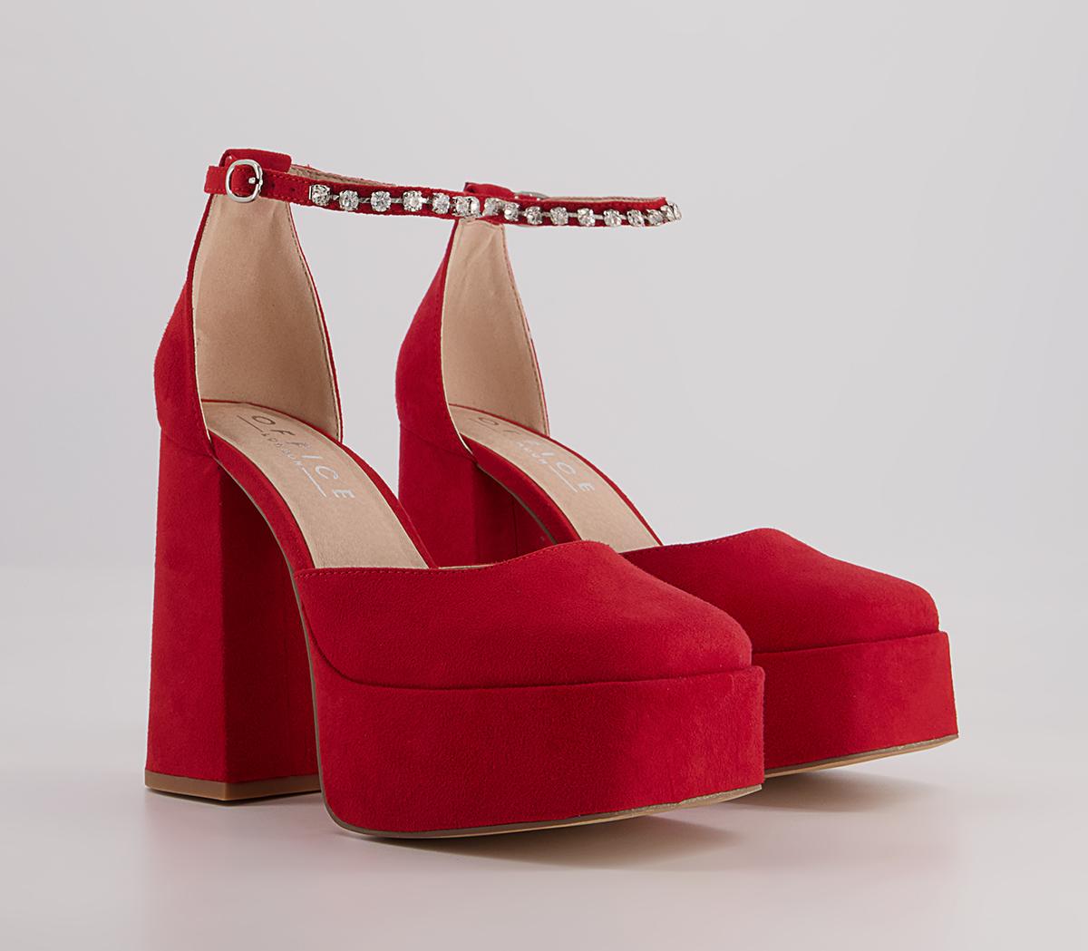 Office Hastings Platform Court Block High Heels Office Hastings Platform Court Block High Heels Red