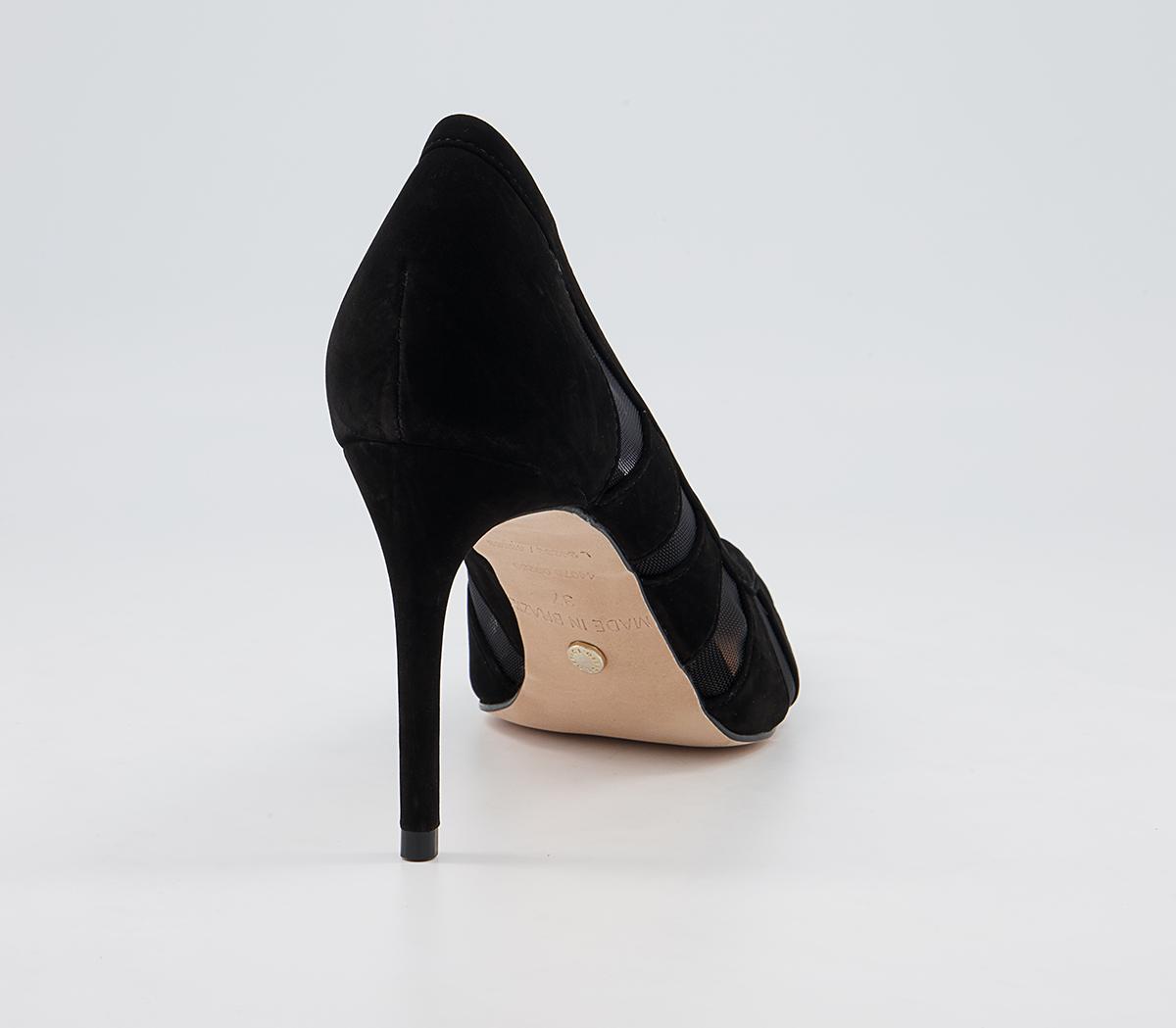 Office Marian Mesh Detail Pointed Court Stiletto Heels Office Marian Mesh Detail Pointed Court Stiletto Heels Black Suede Mesh Mix