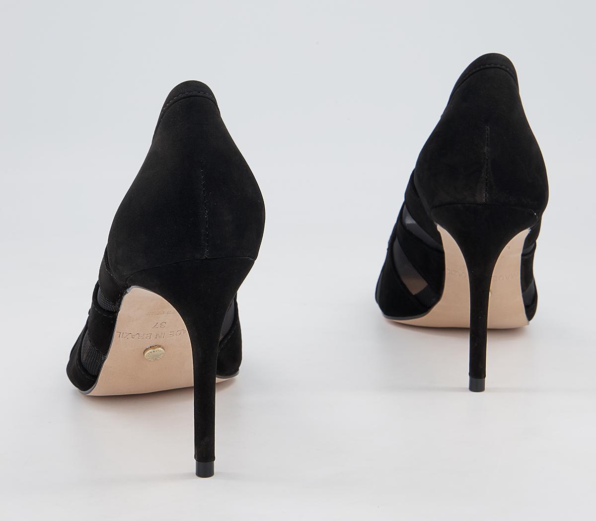 Office Marian Mesh Detail Pointed Court Stiletto Heels Office Marian Mesh Detail Pointed Court Stiletto Heels Black Suede Mesh Mix