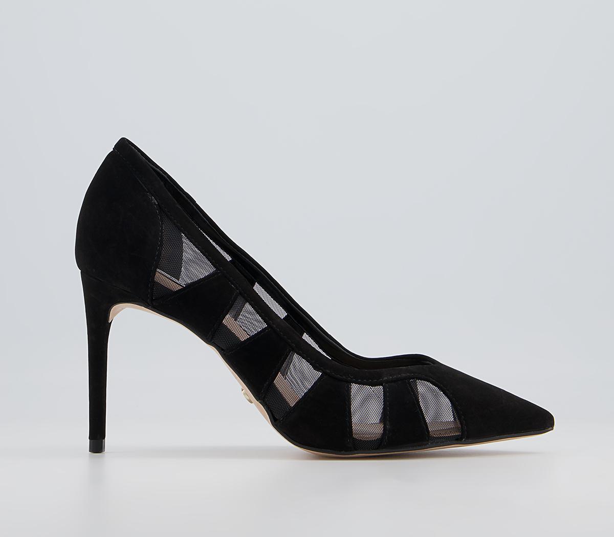 Office Marian Mesh Detail Pointed Court Stiletto Heels Office Marian Mesh Detail Pointed Court Stiletto Heels Black Suede Mesh Mix