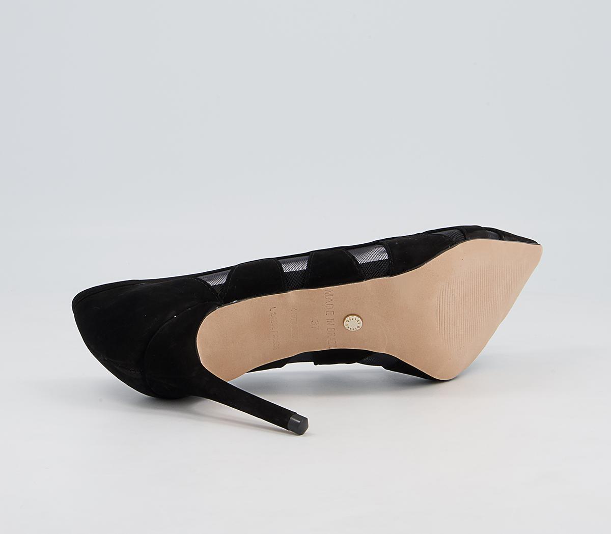 Office Marian Mesh Detail Pointed Court Stiletto Heels Office Marian Mesh Detail Pointed Court Stiletto Heels Black Suede Mesh Mix
