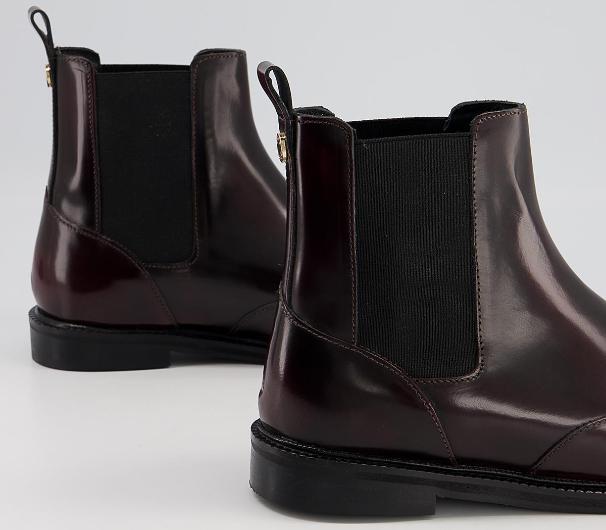 Office Angelos Clean Chelsea Flat Ankle Boots Office Angelos Clean Chelsea Flat Ankle Boots Oxblood Shiny Box Leather