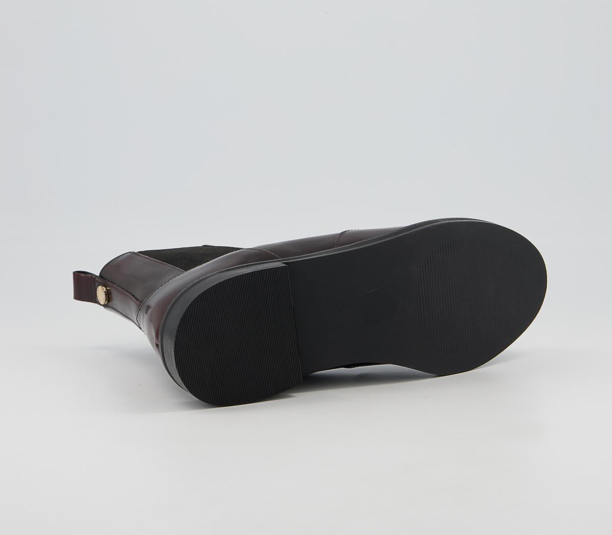 Office Angelos Clean Chelsea Flat Ankle Boots Office Angelos Clean Chelsea Flat Ankle Boots Oxblood Shiny Box Leather