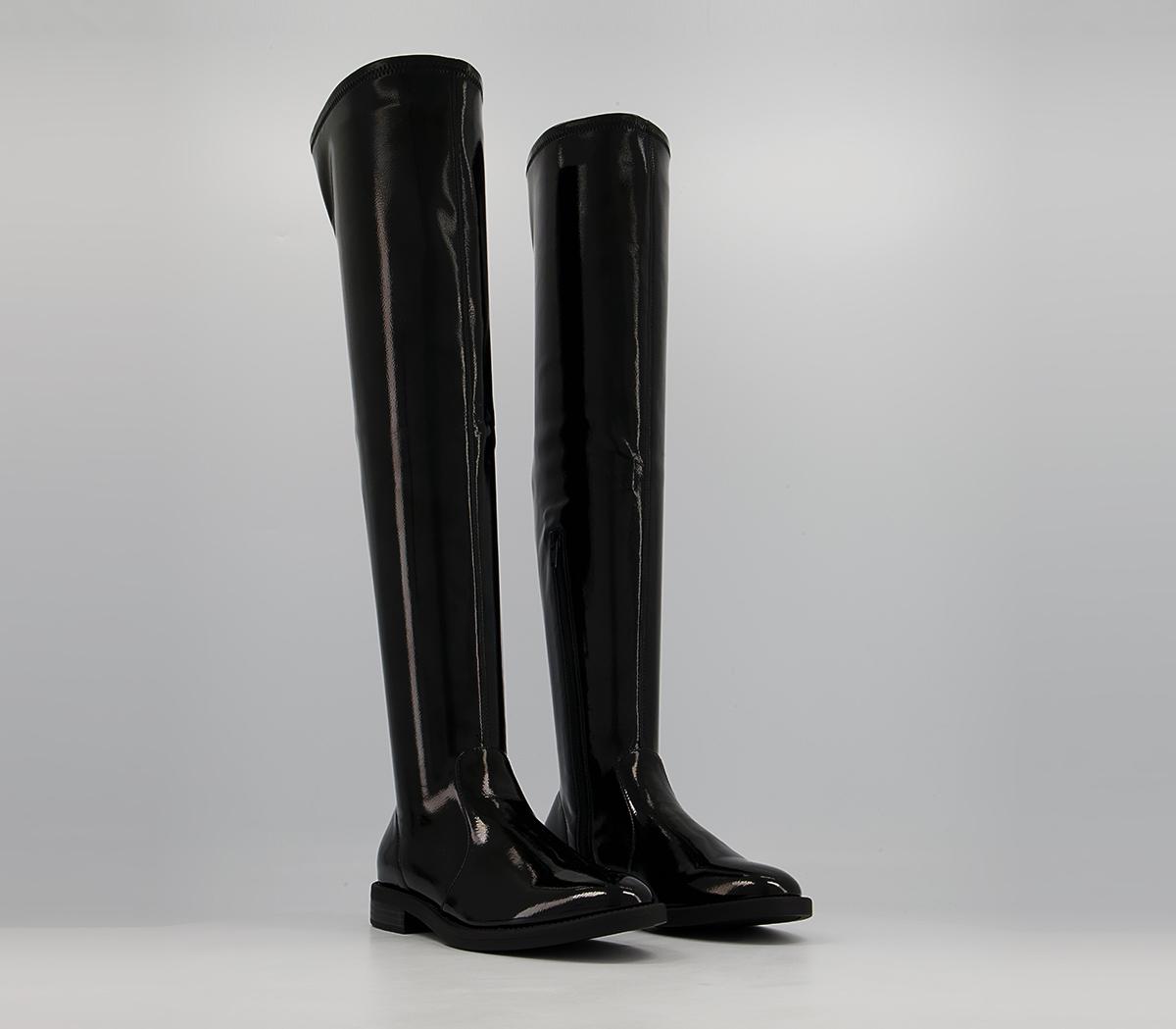 Office Kalamo Flat Over The Knee Sock Boots Office Kalamo Flat Over The Knee Sock Boots Black