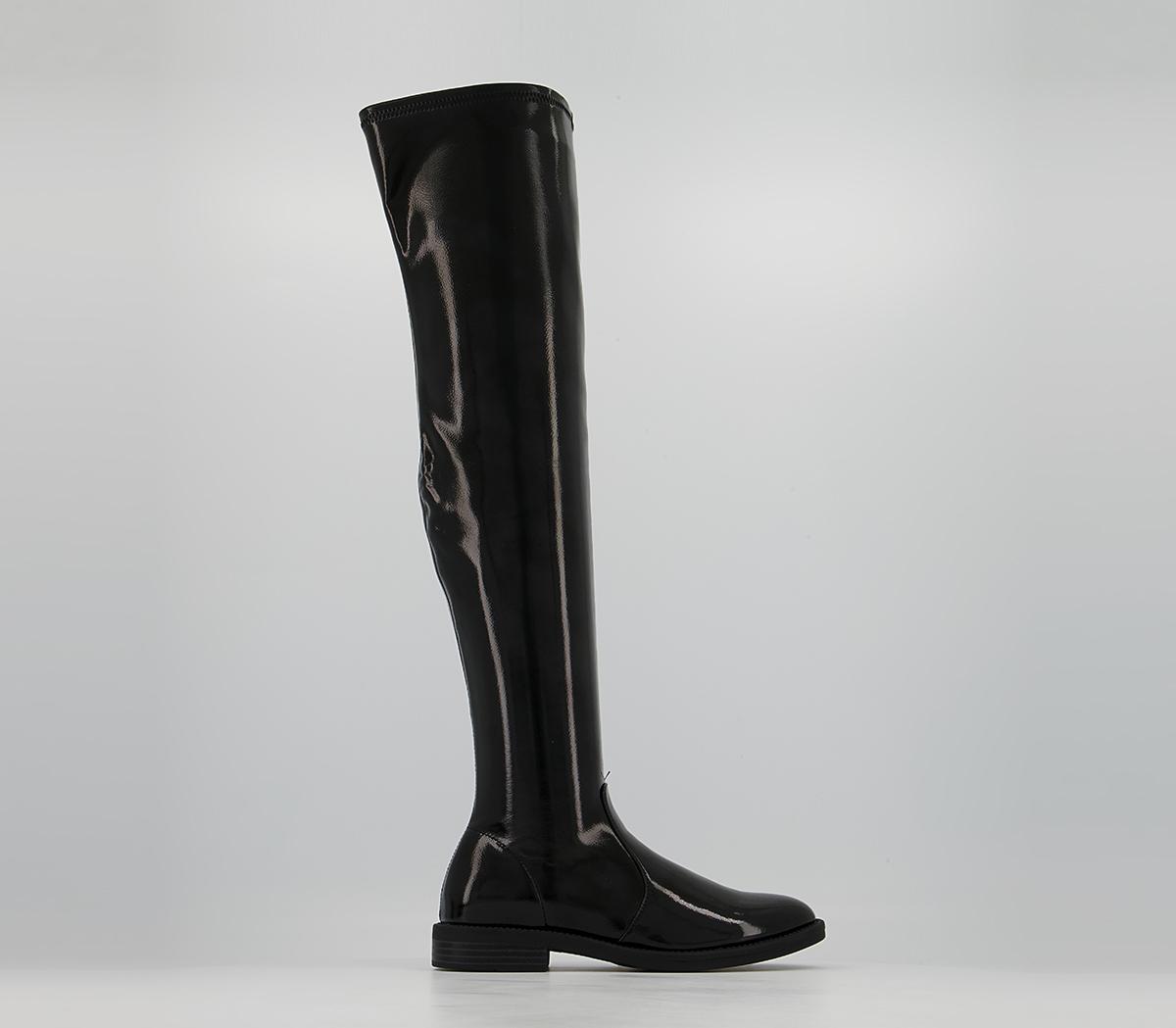 Office Kalamo Flat Over The Knee Sock Boots Office Kalamo Flat Over The Knee Sock Boots Black