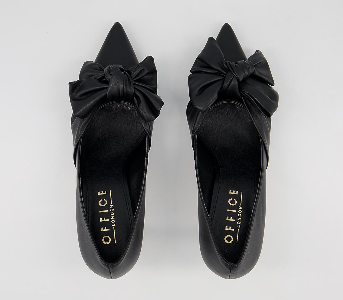 Office Manistee Bow Pointed Court Mid Heels Office Manistee Bow Pointed Court Mid Heels Black