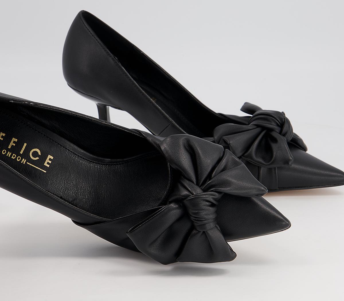 Office Manistee Bow Pointed Court Mid Heels Office Manistee Bow Pointed Court Mid Heels Black
