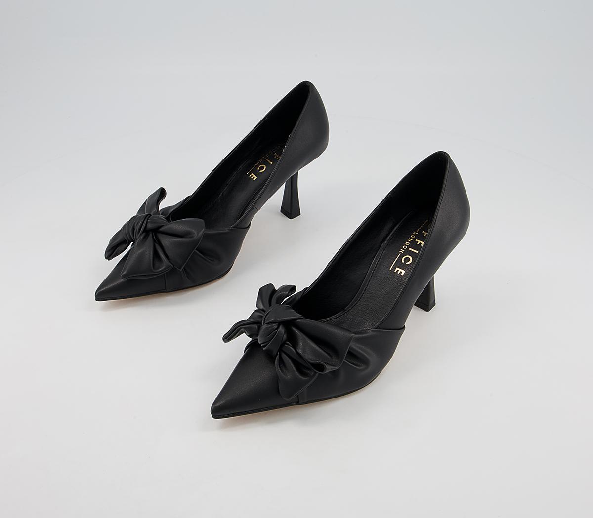 Office Manistee Bow Pointed Court Mid Heels Office Manistee Bow Pointed Court Mid Heels Black