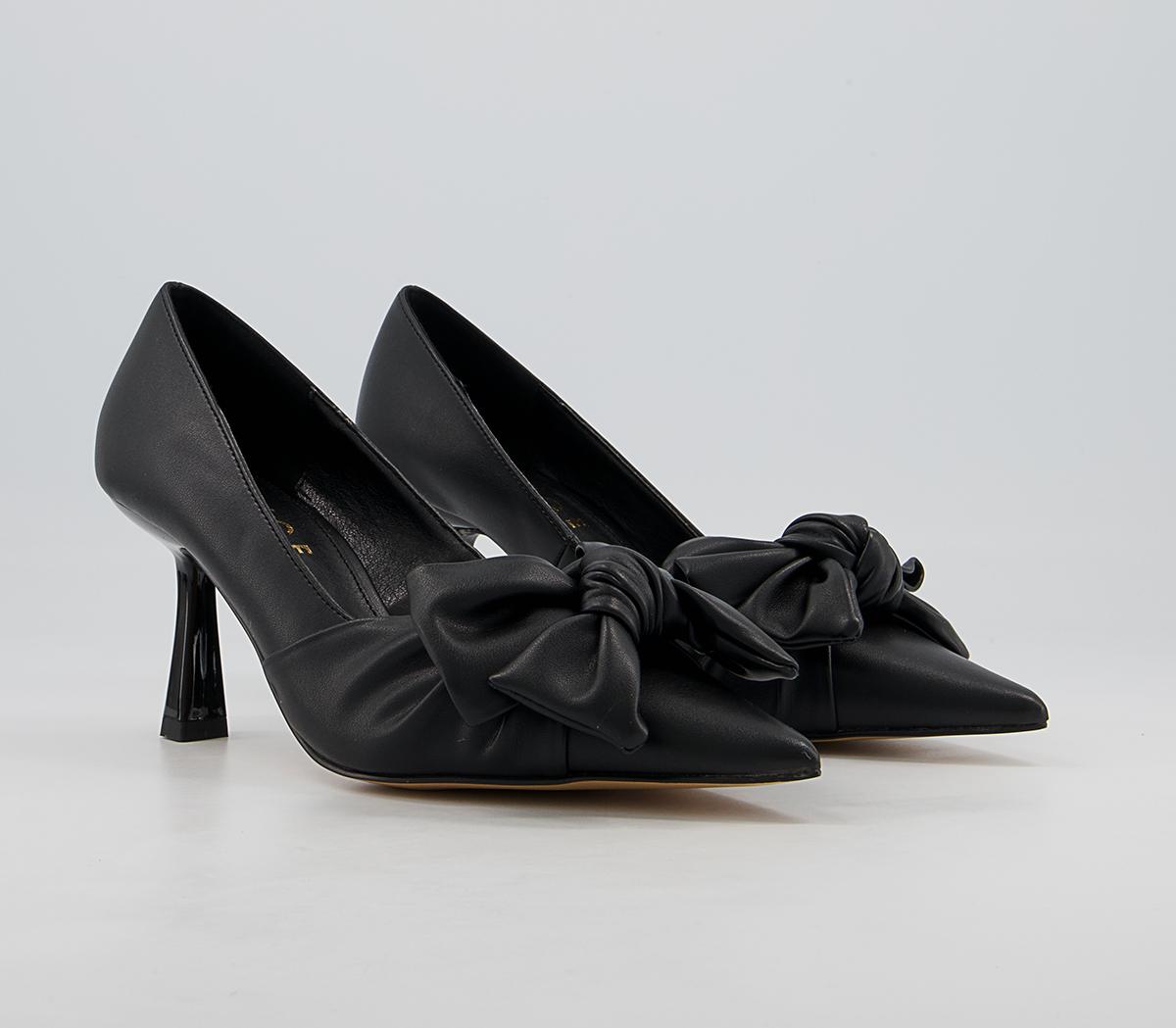 Office Manistee Bow Pointed Court Mid Heels Office Manistee Bow Pointed Court Mid Heels Black