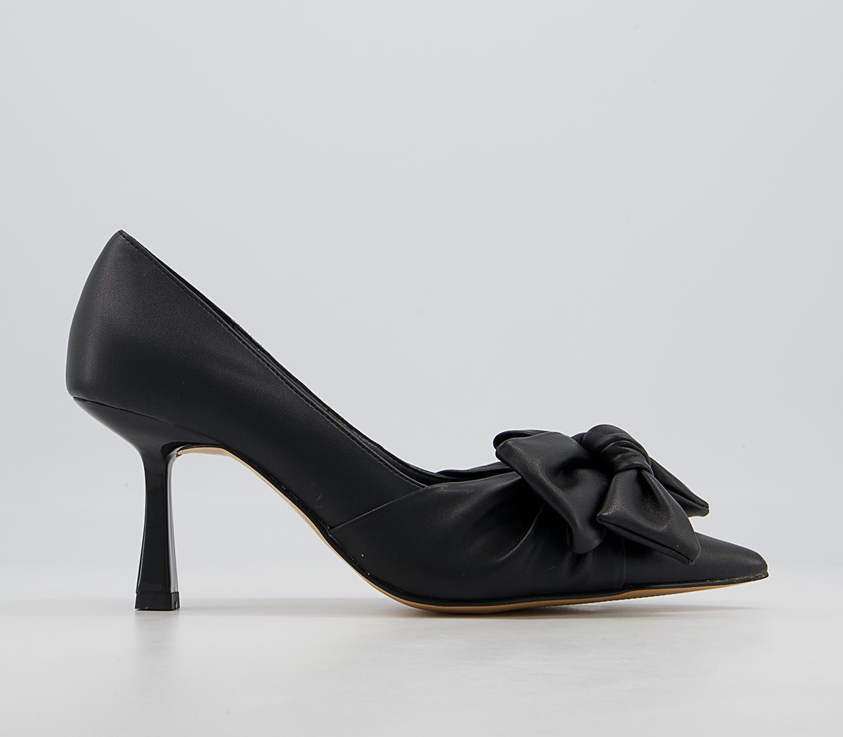 Office Manistee Bow Pointed Court Mid Heels Office Manistee Bow Pointed Court Mid Heels Black