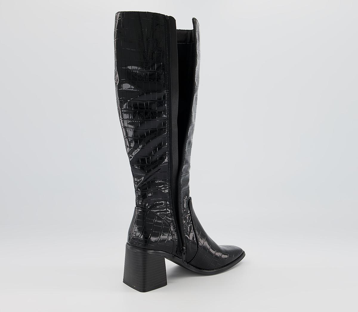 Office Keelby Smart Square Toe Boots Office Keelby Smart Square Toe Boots Black Croc