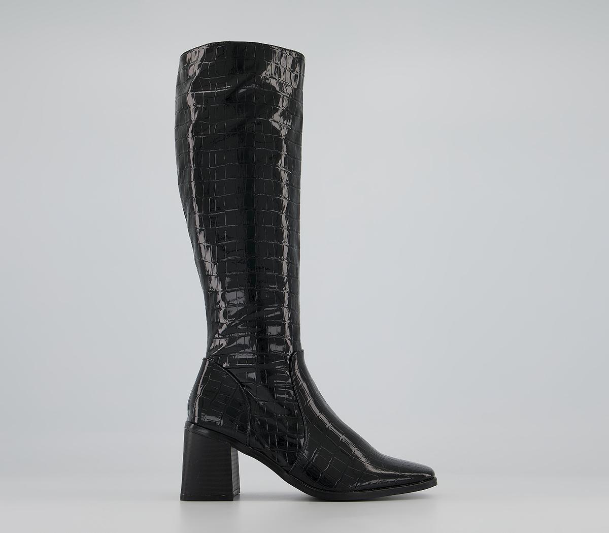 Office Keelby Smart Square Toe Boots Office Keelby Smart Square Toe Boots Black Croc