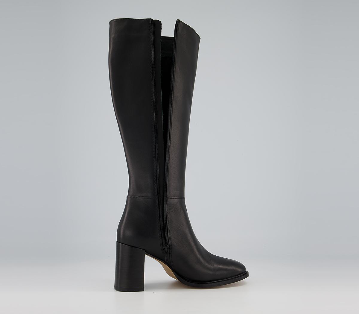 Office Kennet Easy Smart Block Heel Boots Office Kennet Easy Smart Block Heel Boots Black Leather