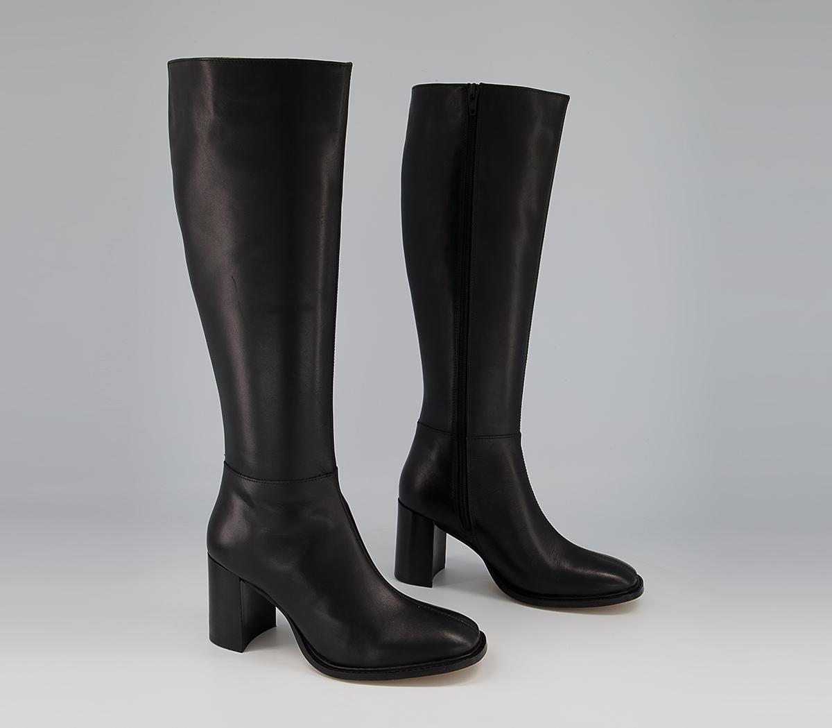 Office Kennet Easy Smart Block Heel Boots Office Kennet Easy Smart Block Heel Boots Black Leather