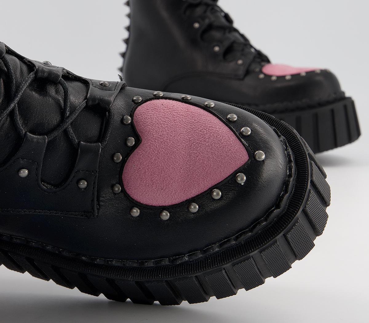 Lamoda Cross Your Heart Chunky Creeper Ankle Boots Black Women's