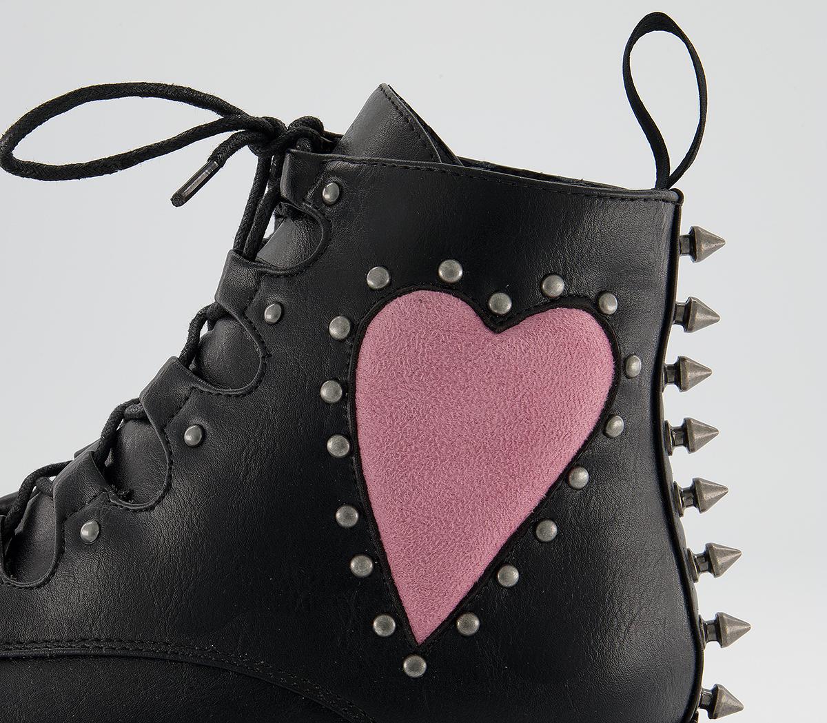 Lamoda Cross Your Heart Chunky Creeper Ankle Boots Black Women's