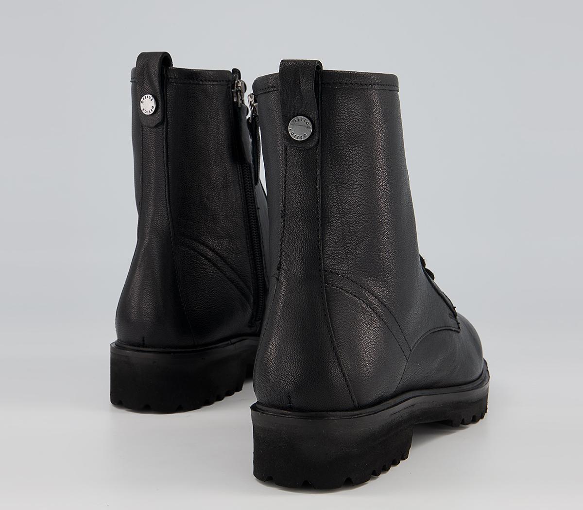 Office Astro Eyelet Lace Up Boots Office Astro Eyelet Lace Up Boots Black Leather