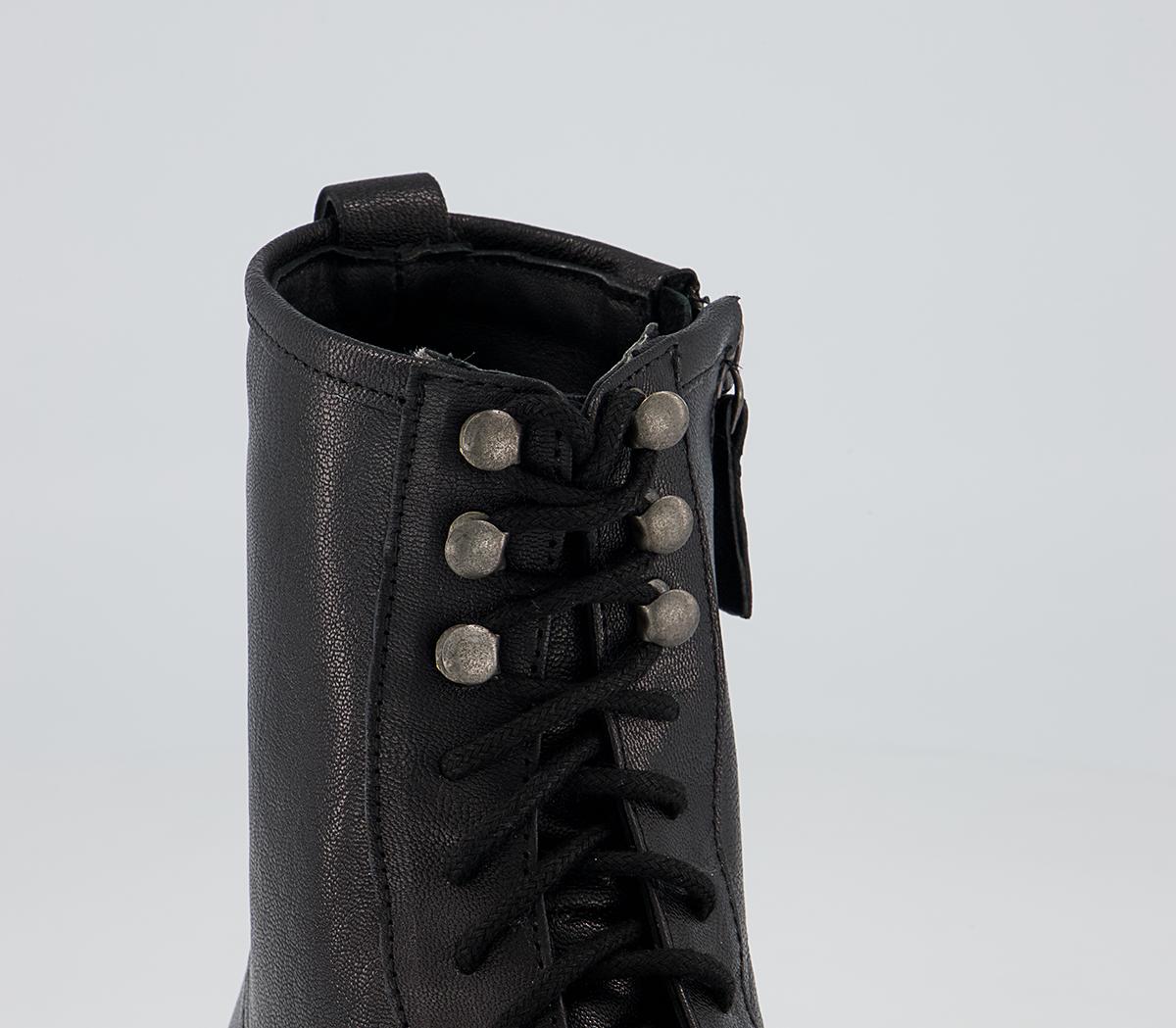 Office Astro Eyelet Lace Up Boots Office Astro Eyelet Lace Up Boots Black Leather