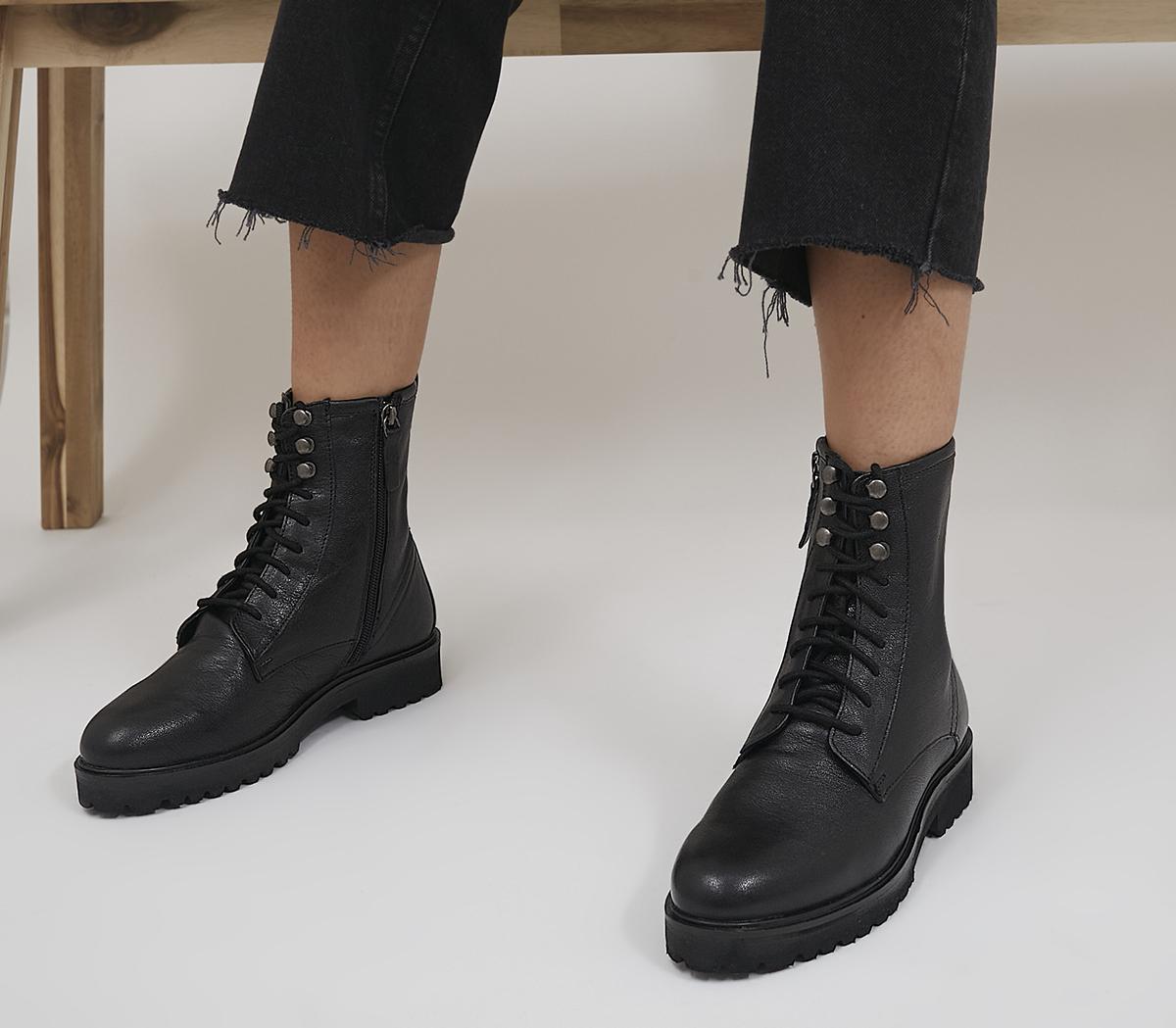 OfficeAstro Eyelet Lace Up BootsBlack Leather