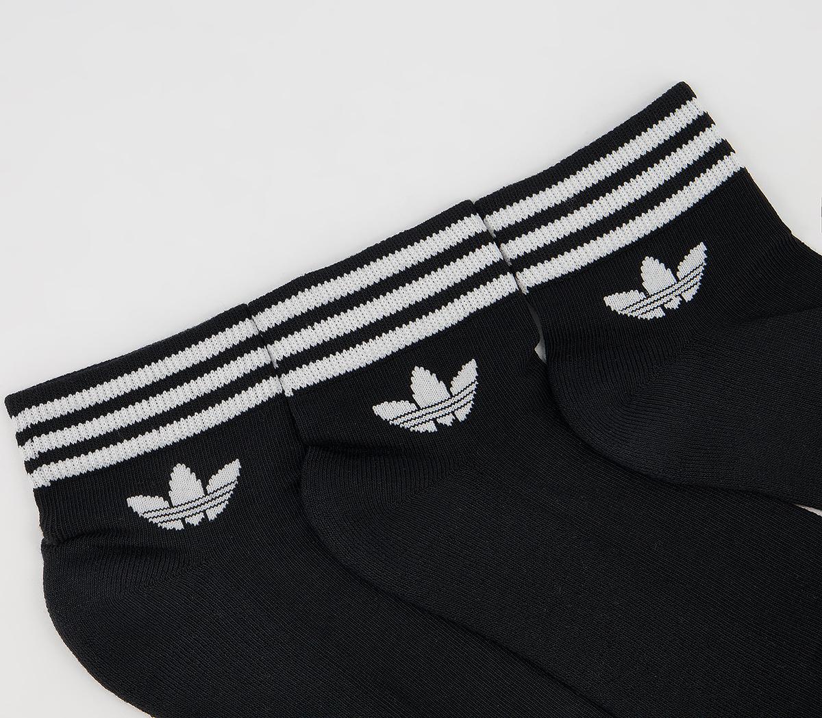adidasTrefoil Ankle Socks 3 PackBlack