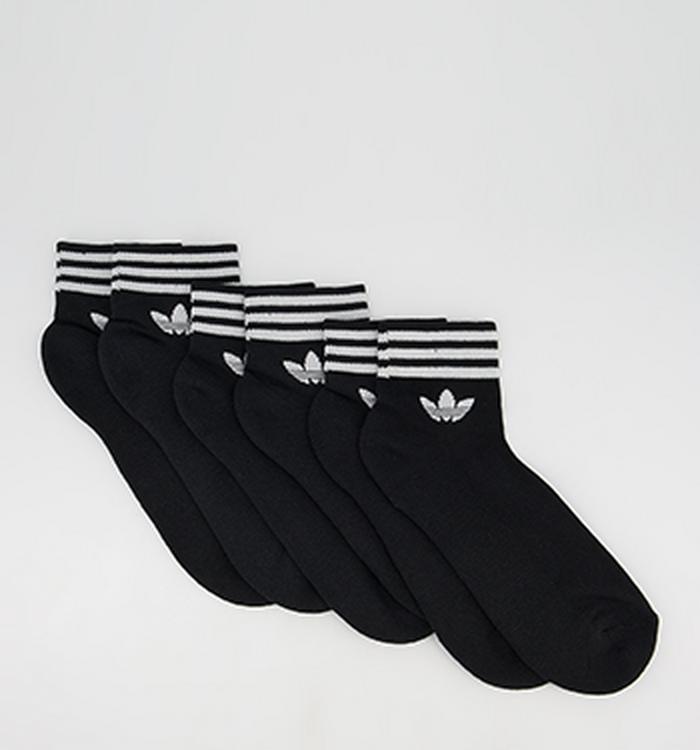 adidas Trefoil Ankle Socks 3 Pack Black