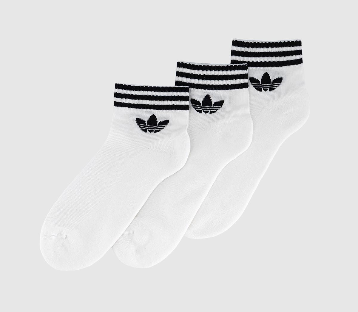 adidasMid Ankle SocksWhite Black Stripe