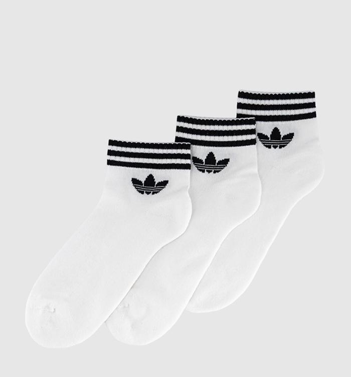 adidas Mid Ankle Socks White Black Stripe