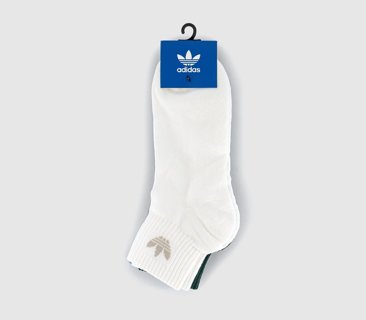 adidas Mid Ankle Socks adidas Mid Ankle Socks Offwhite Collegiate Green Wonder Blue