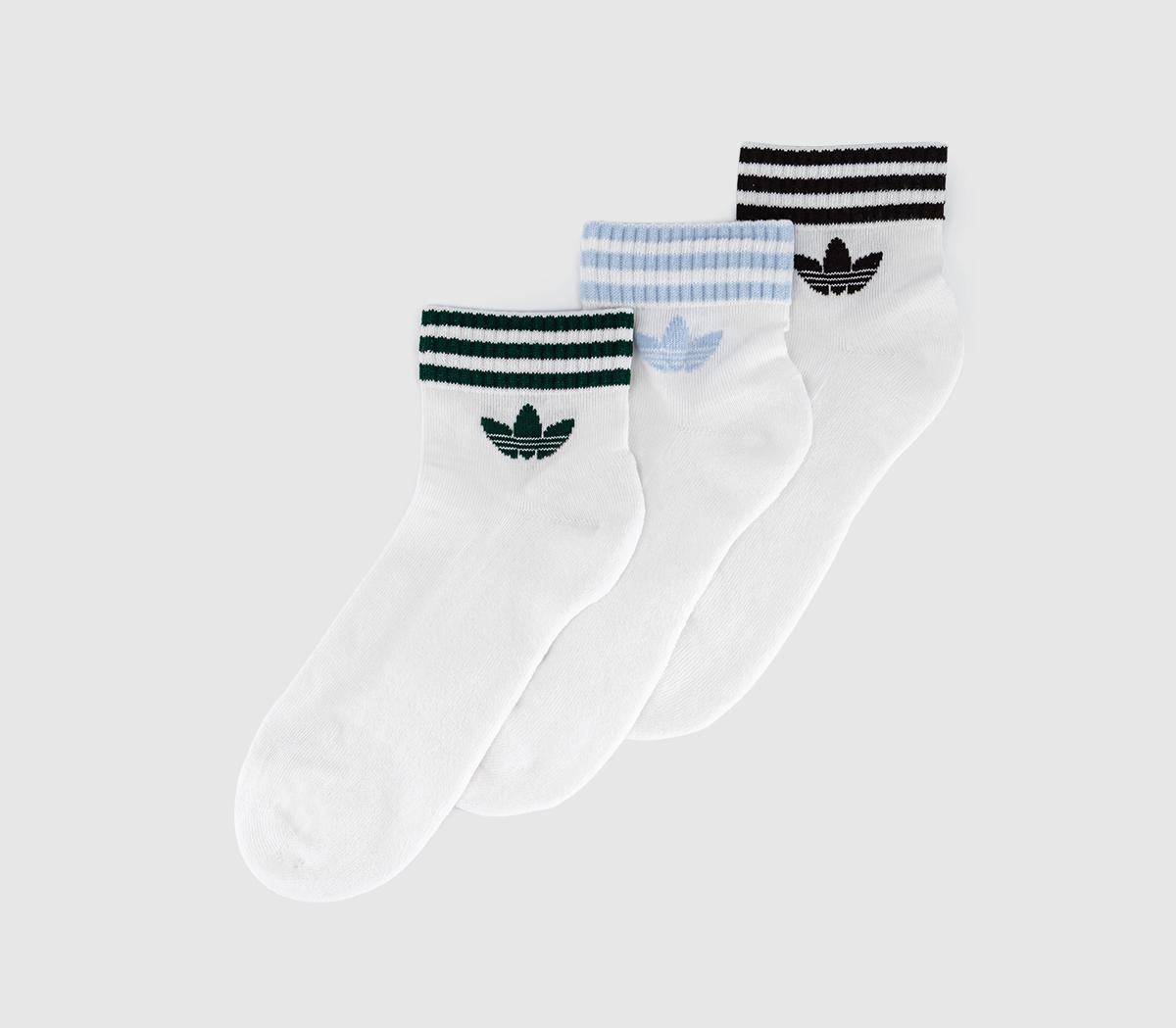 adidasMid Ankle SocksWhite Aurora Coffee Crystal Sky Collegiate Green