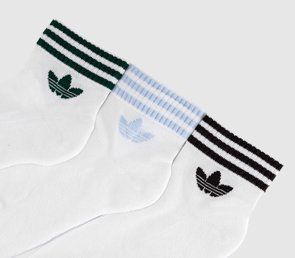 adidasMid Ankle SocksWhite Aurora Coffee Crystal Sky Collegiate Green