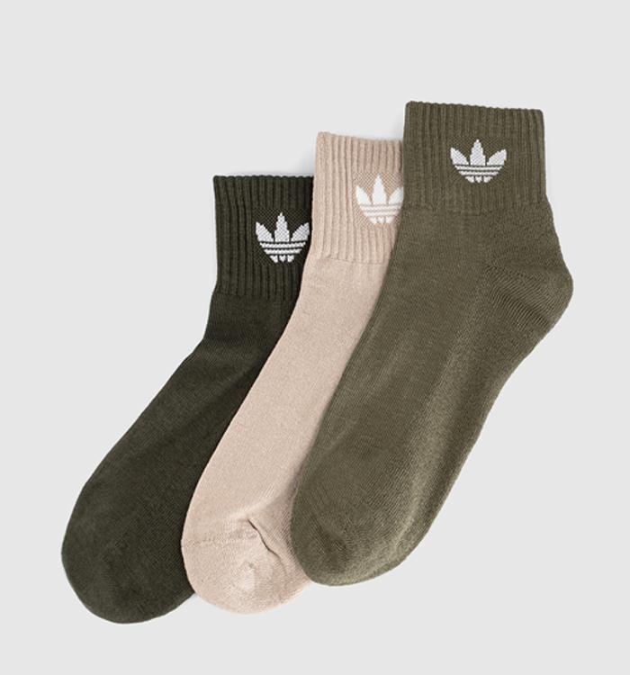 adidas Mid Ankle Socks Khaki Cargo Olive Strata