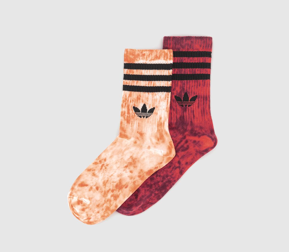 adidasTie Dye SocksWhite Orange Bright Red