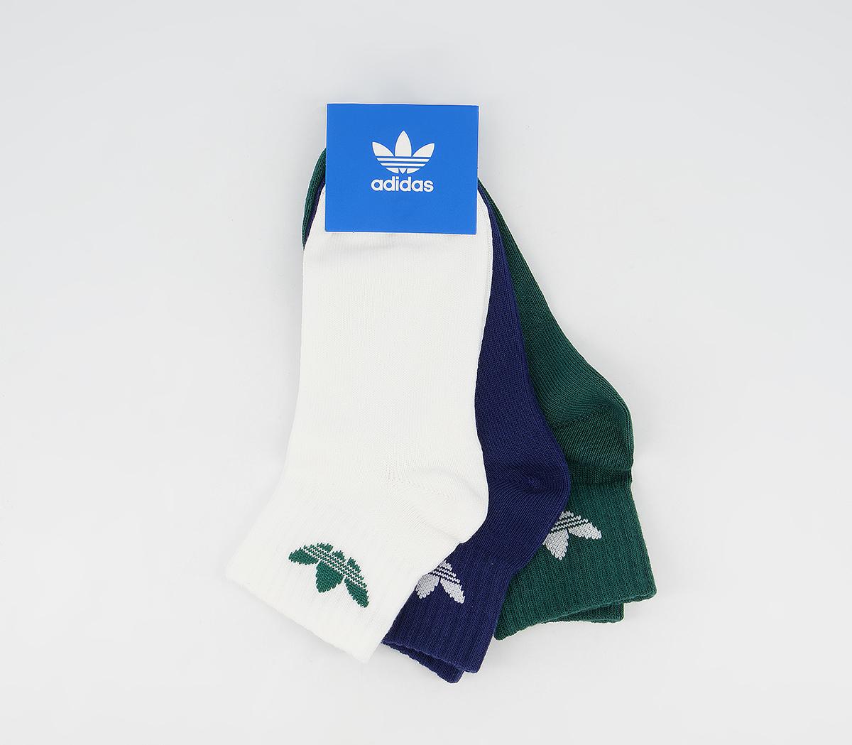 adidasKids Ankle Socks 3 PackWhite Green Blue