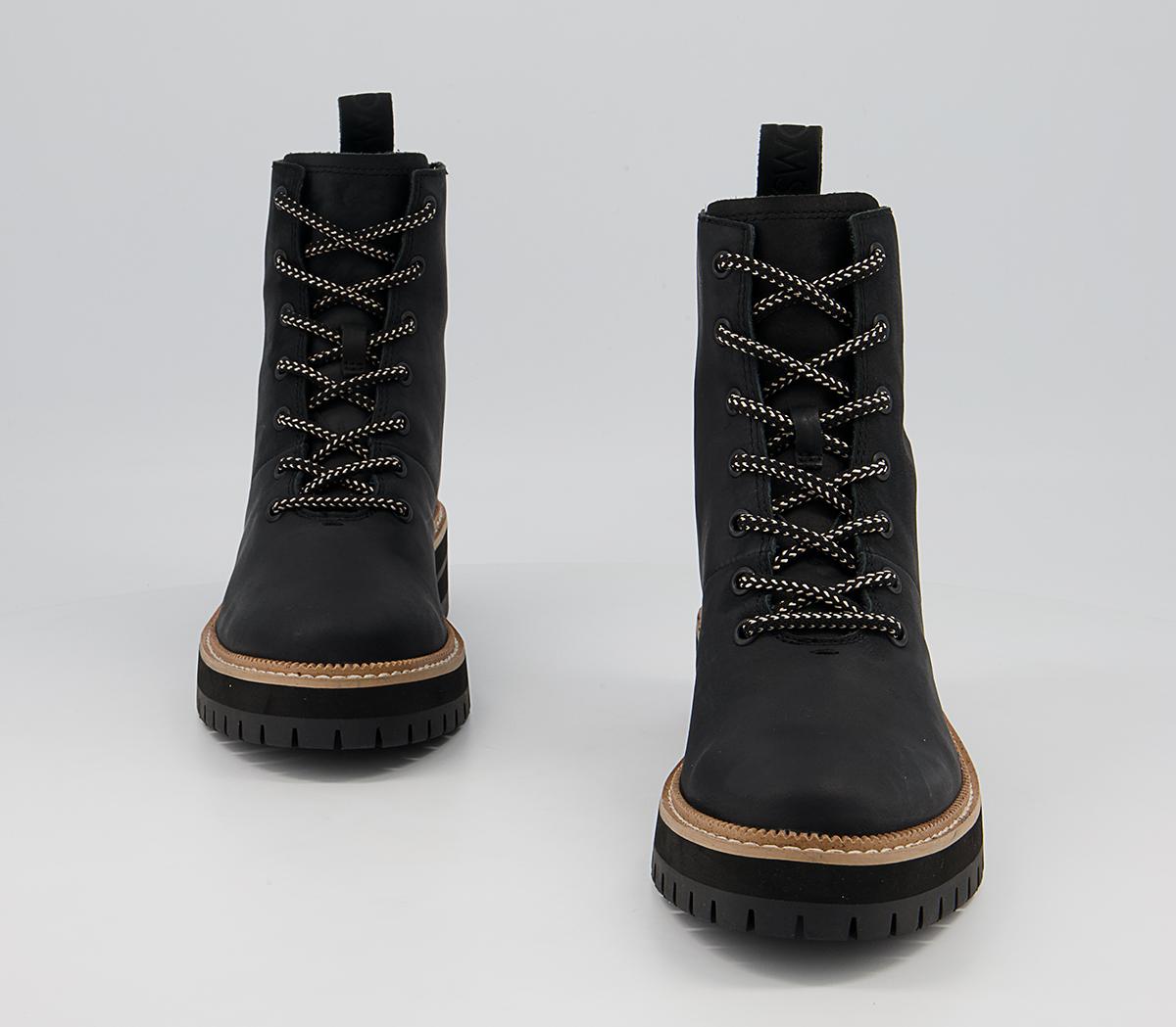 TOMS Frankie Lace Up Boots TOMS Frankie Lace Up Boots Black
