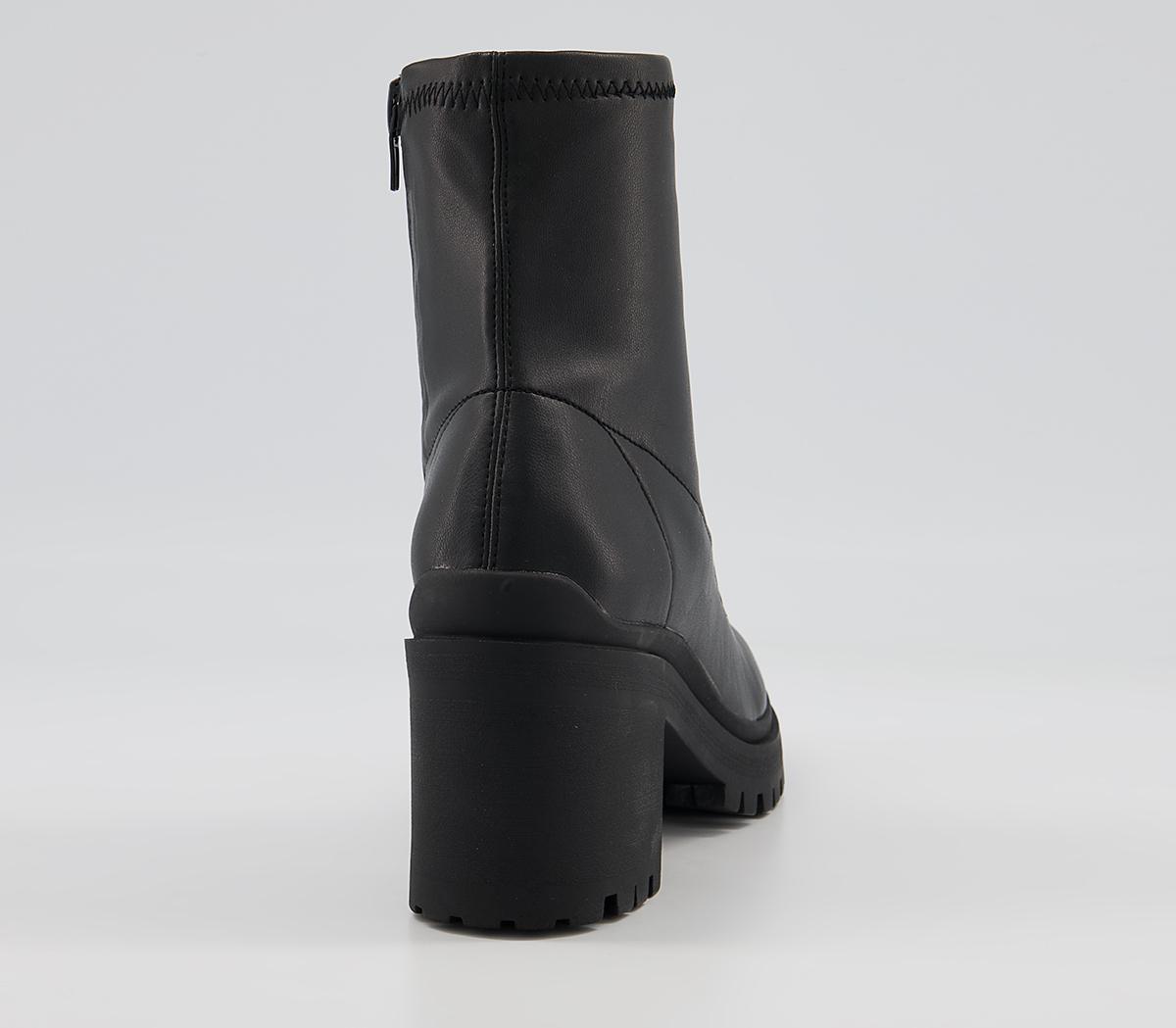 Office Alara Sock Block Heeled Chunky Ankle Boots Office Alara Sock Block Heeled Chunky Ankle Boots Black