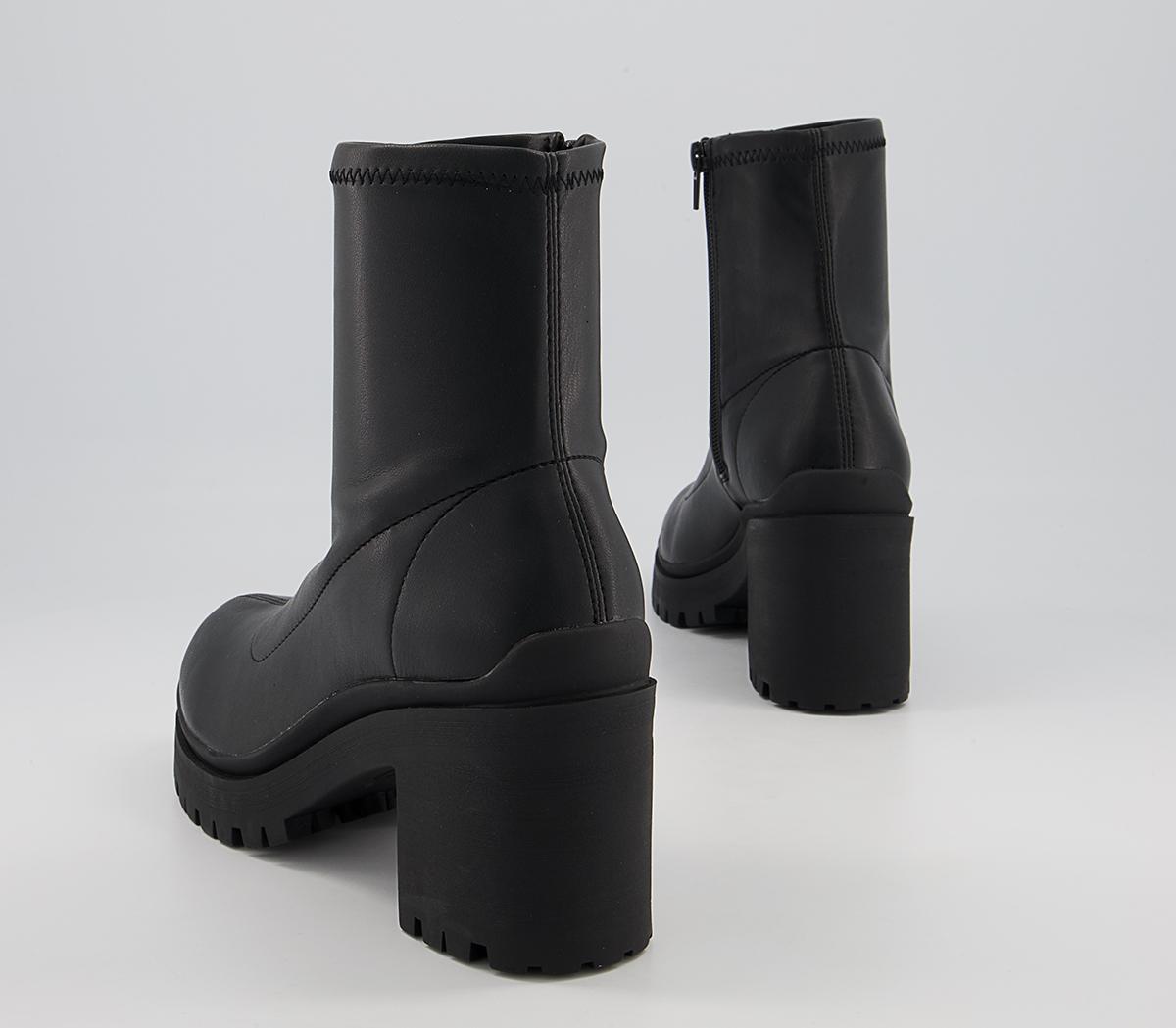 Office Alara Sock Block Heeled Chunky Ankle Boots Office Alara Sock Block Heeled Chunky Ankle Boots Black