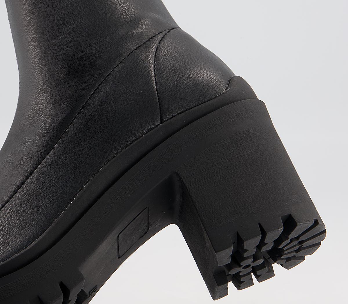 Office Alara Sock Block Heeled Chunky Ankle Boots Office Alara Sock Block Heeled Chunky Ankle Boots Black