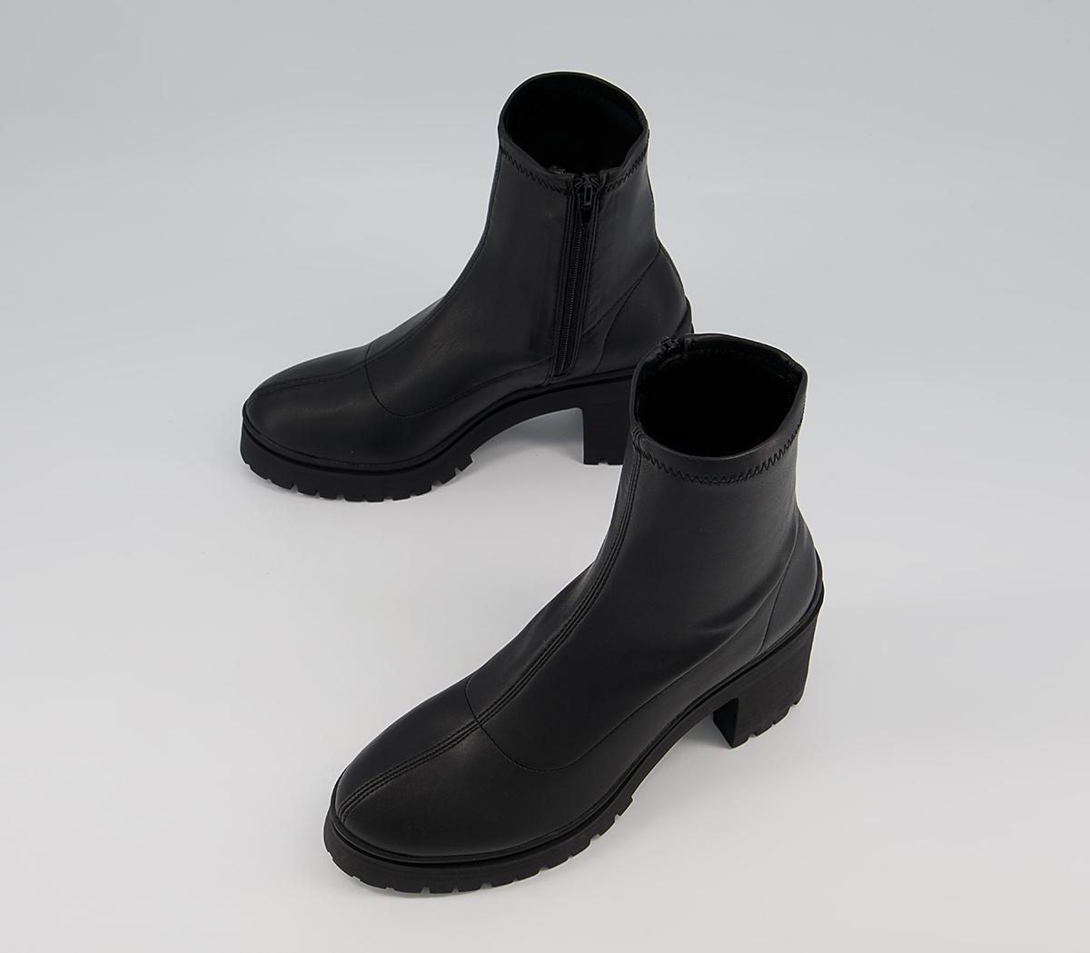 Office Alara Sock Block Heeled Chunky Ankle Boots Office Alara Sock Block Heeled Chunky Ankle Boots Black