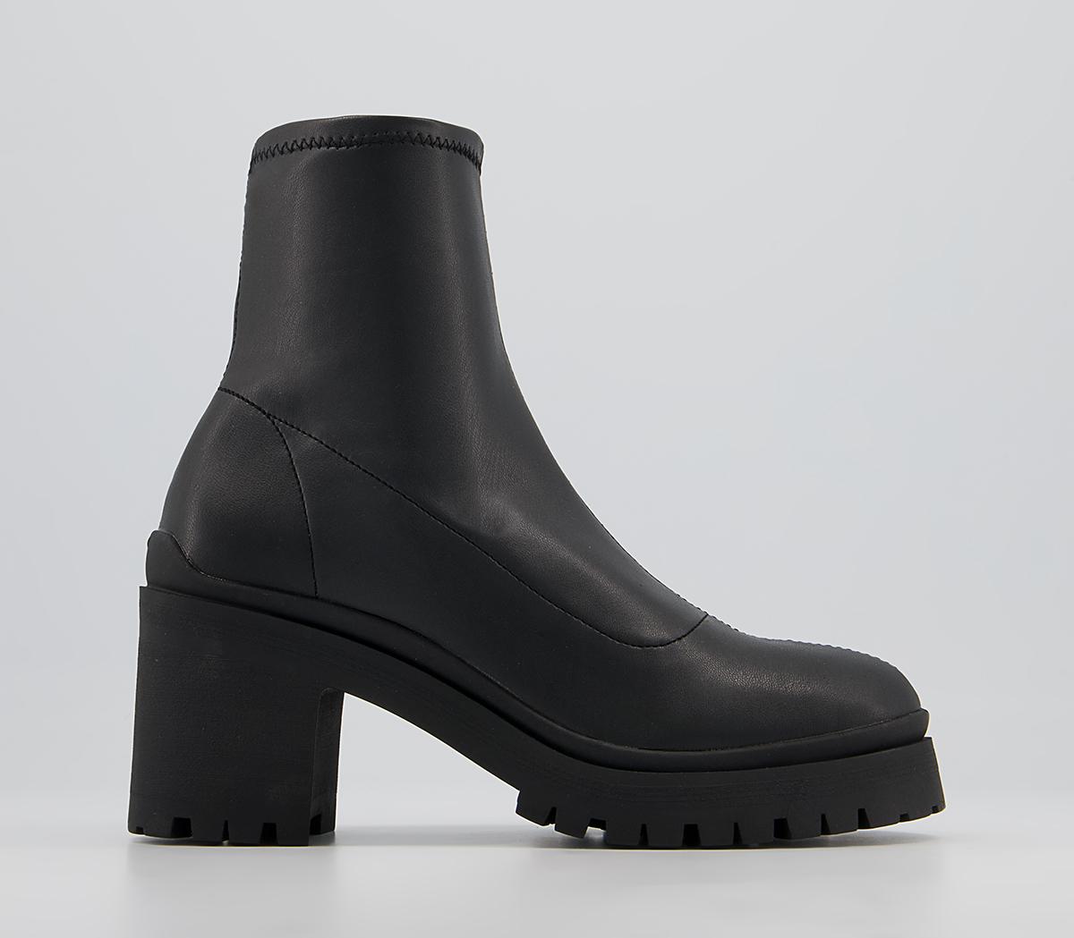 Office Alara Sock Block Heeled Chunky Ankle Boots Office Alara Sock Block Heeled Chunky Ankle Boots Black