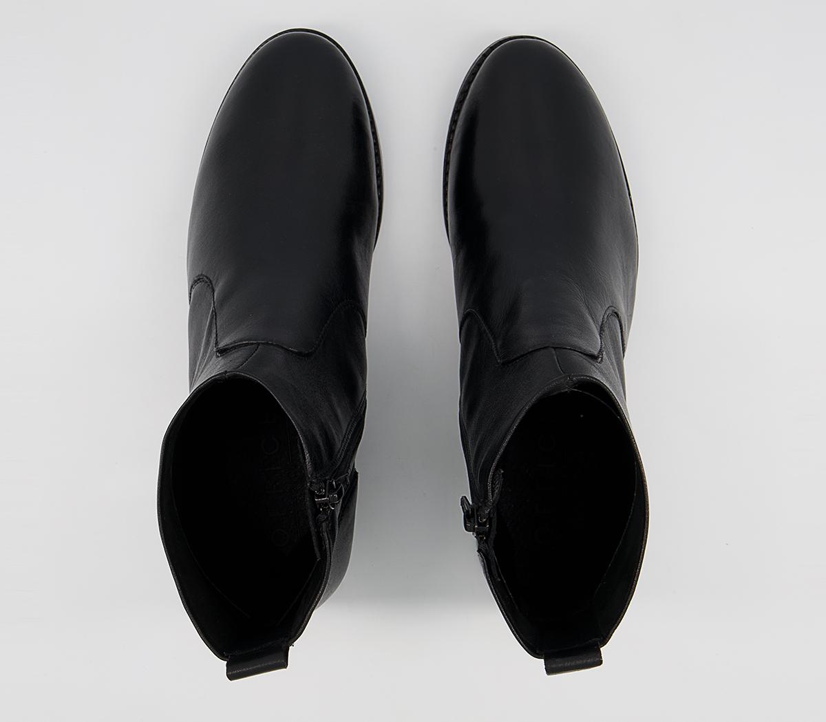 Office Alexi Unlined Almond Toe Boots Office Alexi Unlined Almond Toe Boots Black Leather
