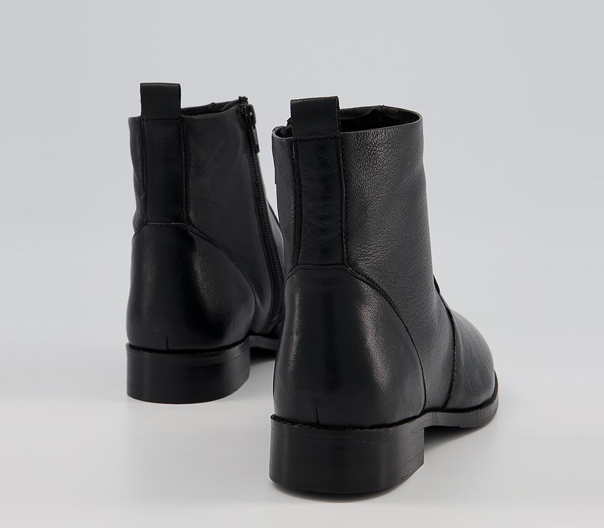 Office Alexi Unlined Almond Toe Boots Office Alexi Unlined Almond Toe Boots Black Leather