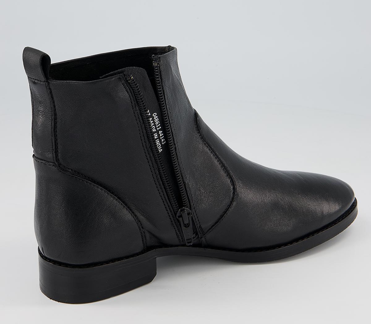 Office Alexi Unlined Almond Toe Boots Office Alexi Unlined Almond Toe Boots Black Leather