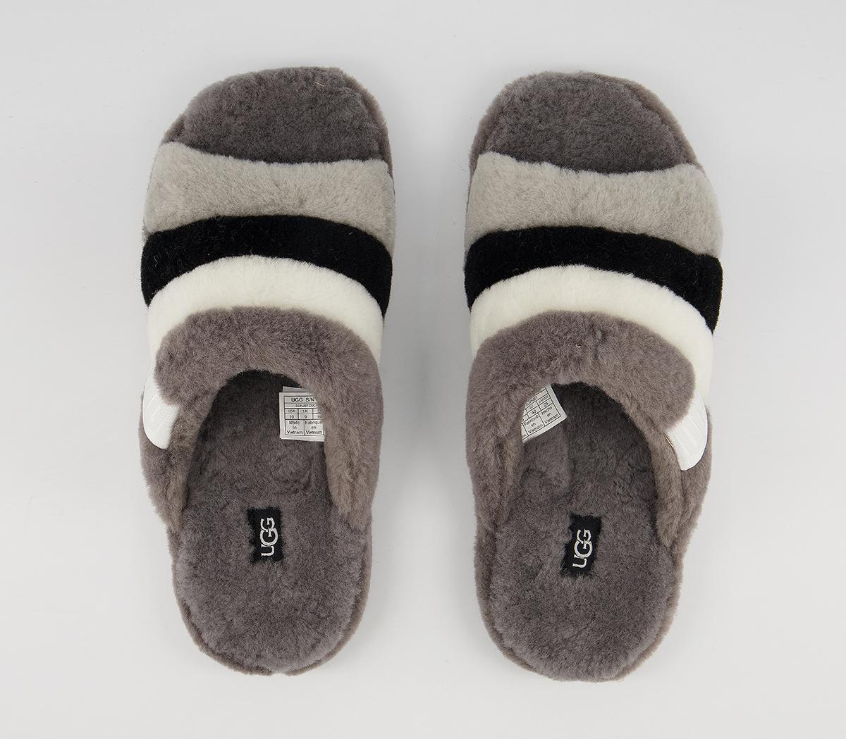 UGG Fluff You Stripe Slippers UGG Fluff You Stripe Slippers Dark Grey Multi