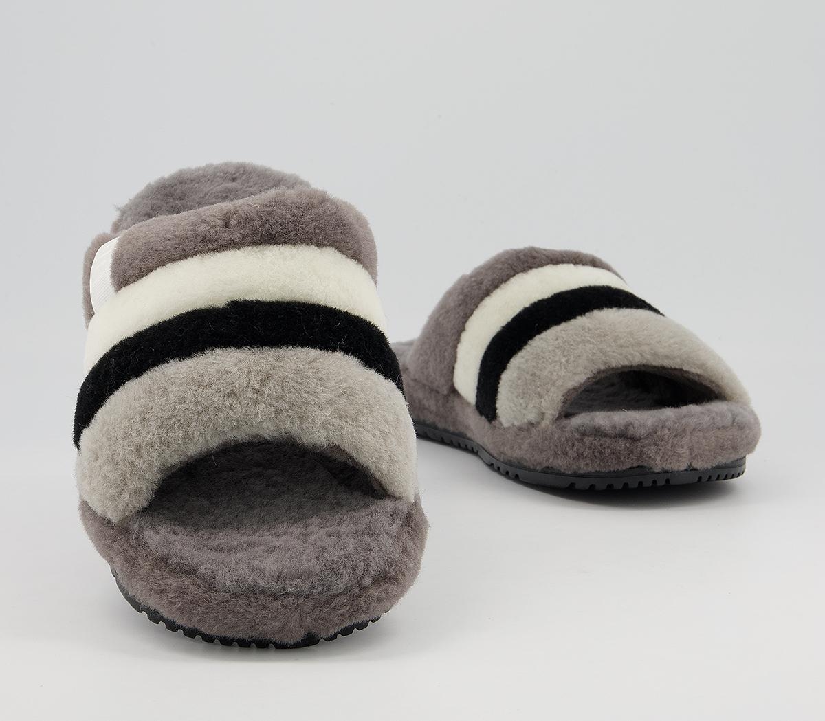 UGG Fluff You Stripe Slippers UGG Fluff You Stripe Slippers Dark Grey Multi